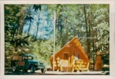 Schoolhouse office and Willys pickup when both were new in 1962