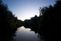 sunset over the river