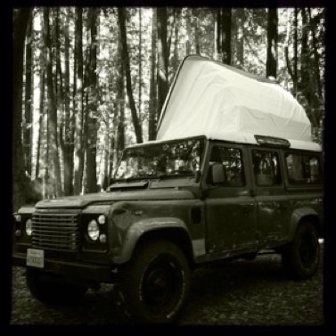 Vintage Land Rover roof tent