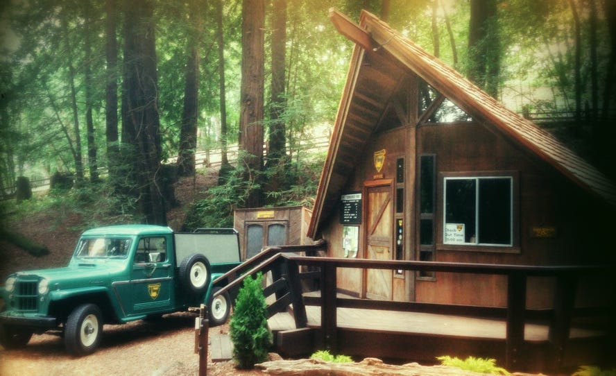 The office at Schoolhouse Canyon with original Willys Pickup