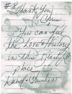 Cursive thank you note