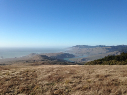 View of Russian River as it meets the Pacific Ocean