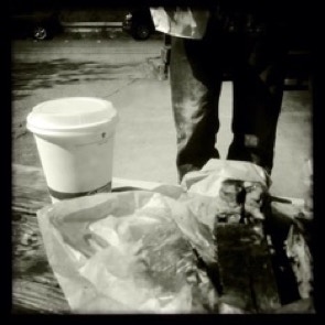 Coffee and sticky bun